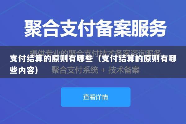 支付结算的原则有哪些(支付结算的原则有哪些内容)
